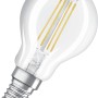 Osram E14 LED-Lampe in Tropfenform, 6,5W, 806lm. Klares Glas, warmweißes Licht.