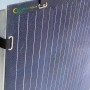 Flexibles ABSAAR Solarpanel 200W in Schwarz mit Befestigungsbändern.