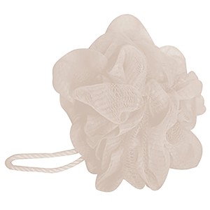 Beige MSV Duschblume, Ø 10 cm, aus Polyethylen mit Aufhängung.