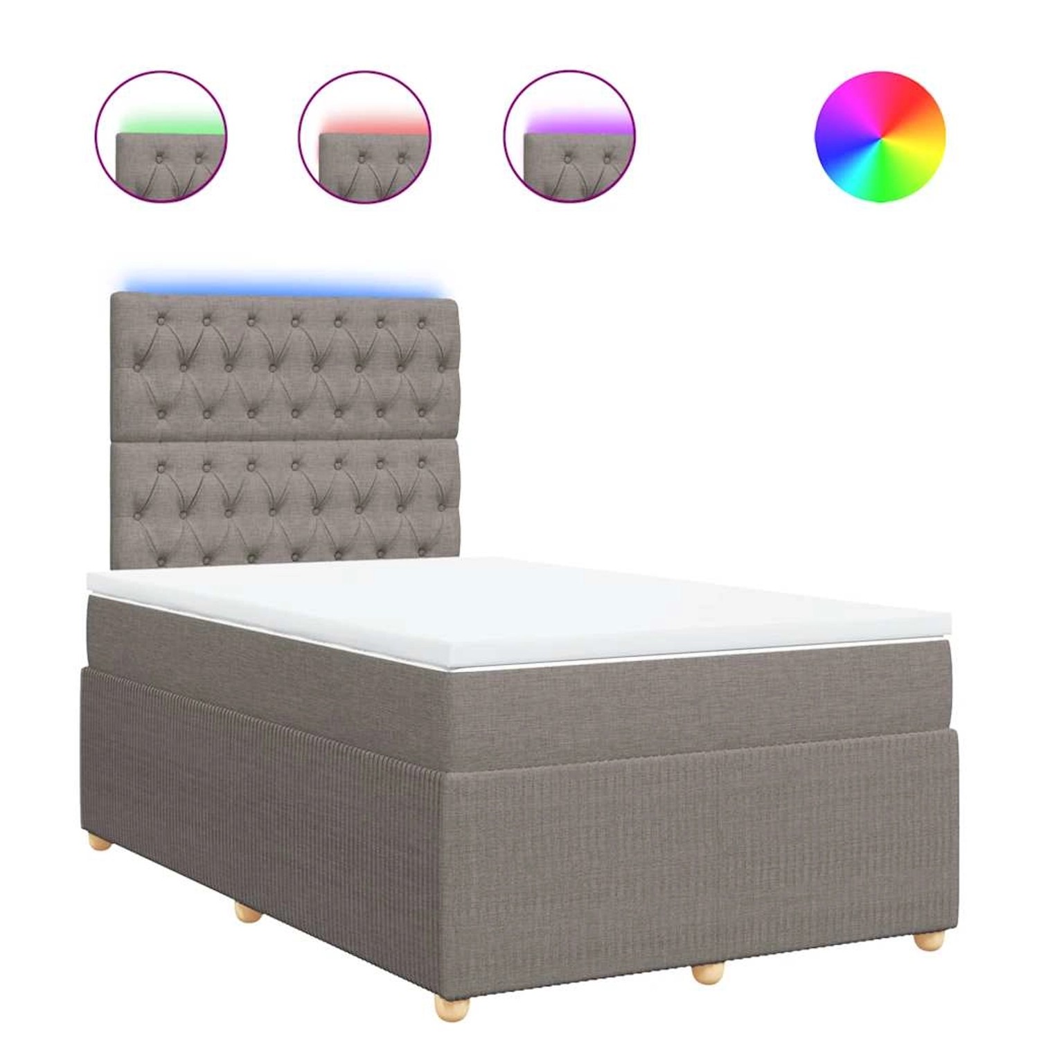 vidaXL Boxspringbett mit Matratze Taupe 120x190 cm Stoff 3294306 günstig online kaufen