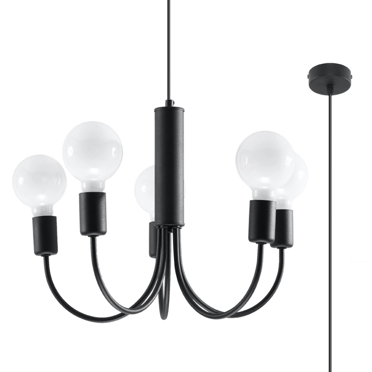 Sollux Lighting Kronleuchter Piccolo5 Schwarz