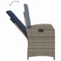 vidaXL Gartensessel mit Kissen 2 Stk Verstellbar Grau Poly Rattan 365175_8
