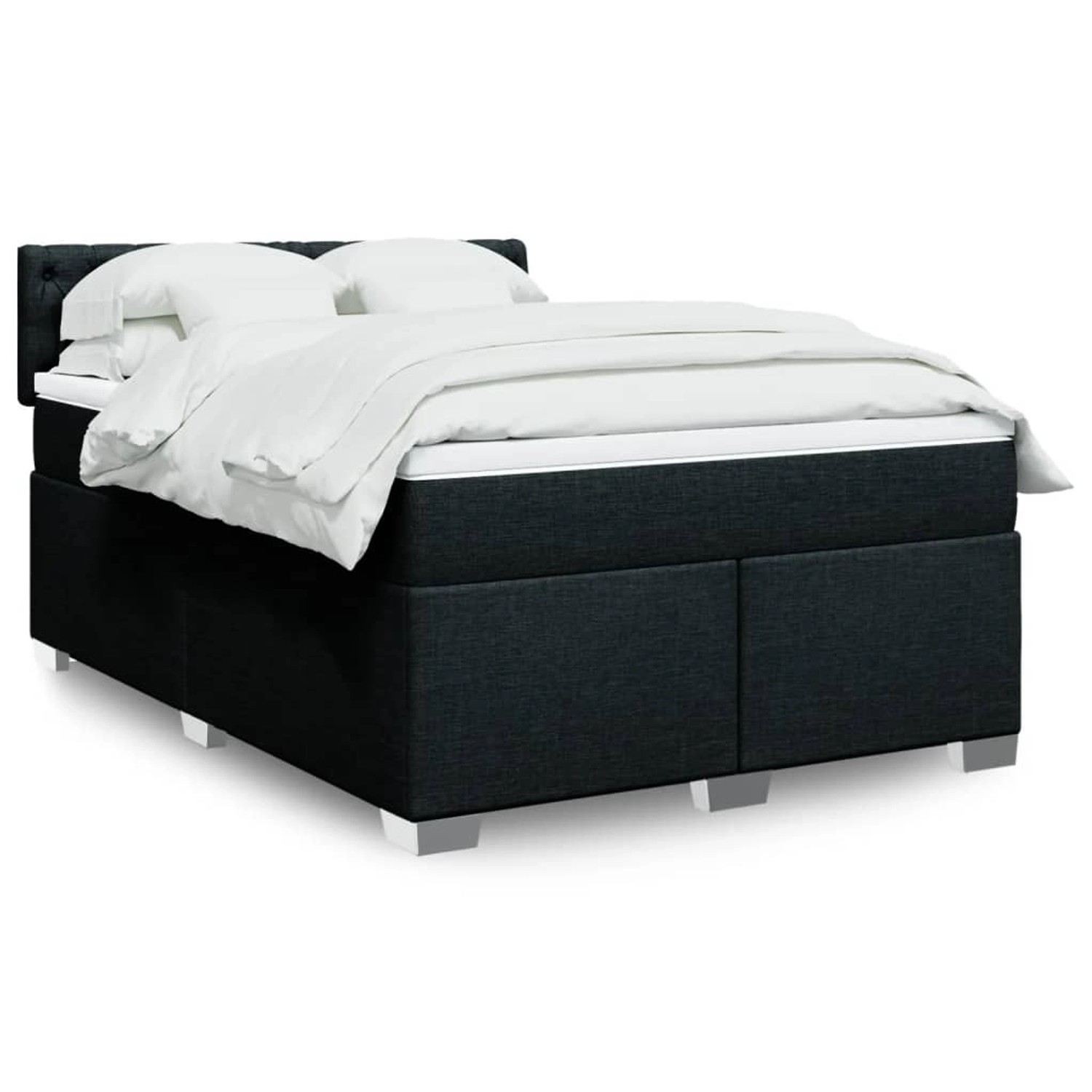 vidaXL Boxspringbett mit Matratze Schwarz 140x200 cm Stoff 3288220 günstig online kaufen