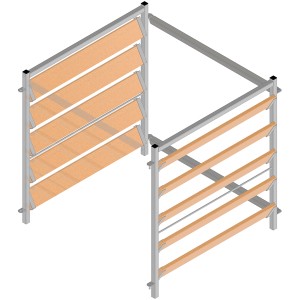 Bellissa Erweiterungsset für Komposter aus Holz und Metall, bestehend aus Lärchenholz-Dielen und Metallrahmen.