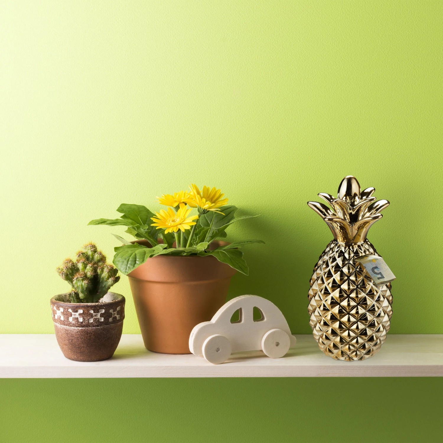 Relaxdays Spardose Ananas Keramik Gold Rutschfest 24 cm x 10,5 cm 650 g_2