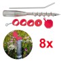8er-Set TRUTZHOLM Bodenhülsen, verzinkt, für 25-64mm Pfosten, mit Einschraubhilfe und Reduzierringen.