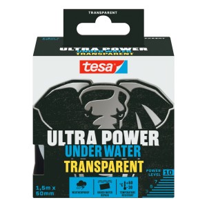 Verpackung Tesa Reparaturband Ultra Power Under Water, transparent, 1,5 m x 5 cm.