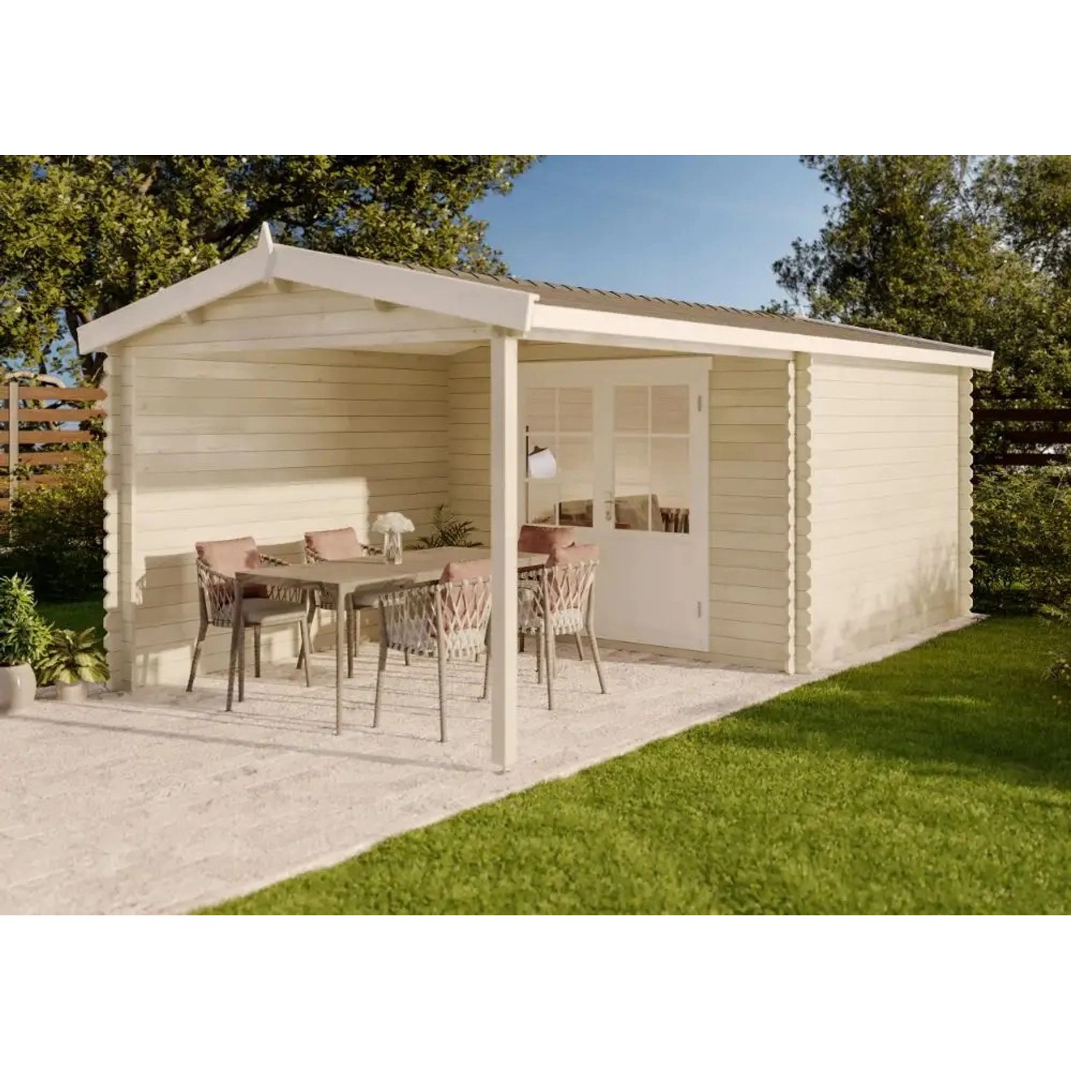 Alpholz Gartenhaus Ruben-28 Satteldach Unbehandelt 576 cm x 284 cm günstig online kaufen