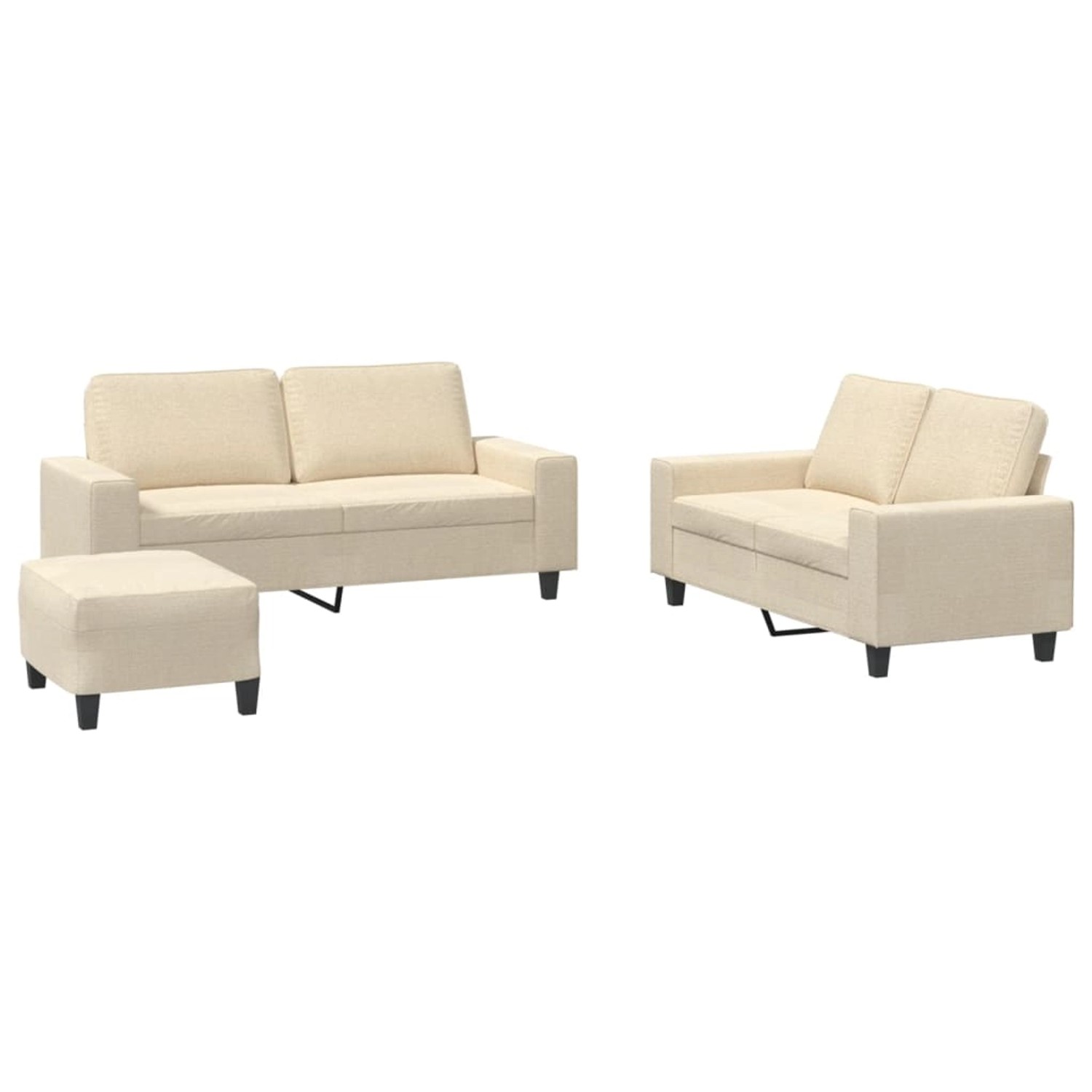 vidaXL 3-Tlg Sofagarnitur Creme Stoff 3201892 günstig online kaufen