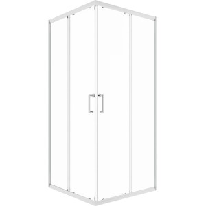 baliv Duschkabine DUK-90.40E, 90x90 cm, Chrom-Eckdusche mit Schiebetüren und Metallgriffen.