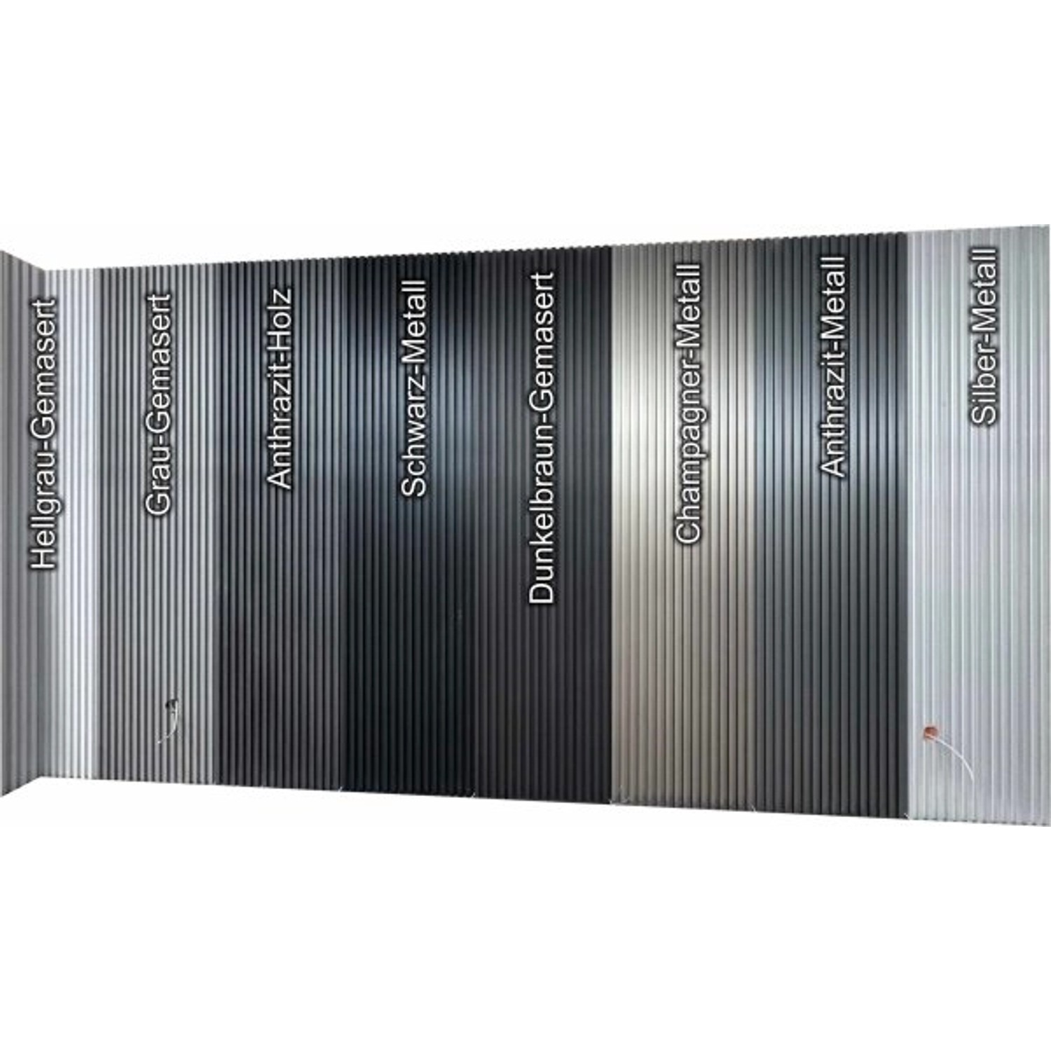 Colortree Paneele: Helle bis dunkle Wand- und Deckenpaneele in verschiedenen Farben und Designs.