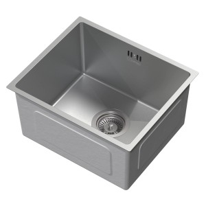 Rechteckiges ML-Design Edelstahl Spülbecken (34x40 cm) mit Siphon und einem Becken.