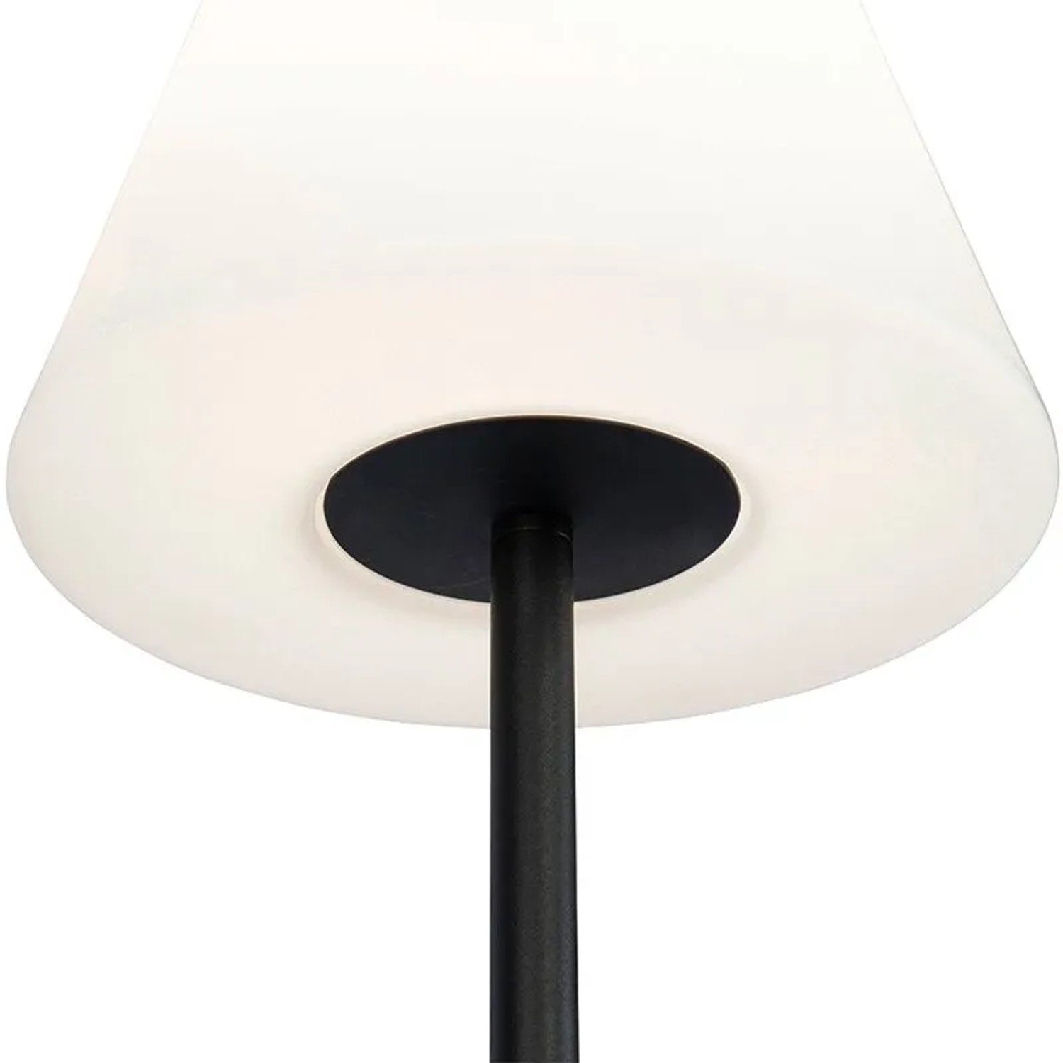 QAZQA Außen Stehlampe Virginia, schwarz mit weißem Schirm. Moderne Gartenleuchte, IP65.