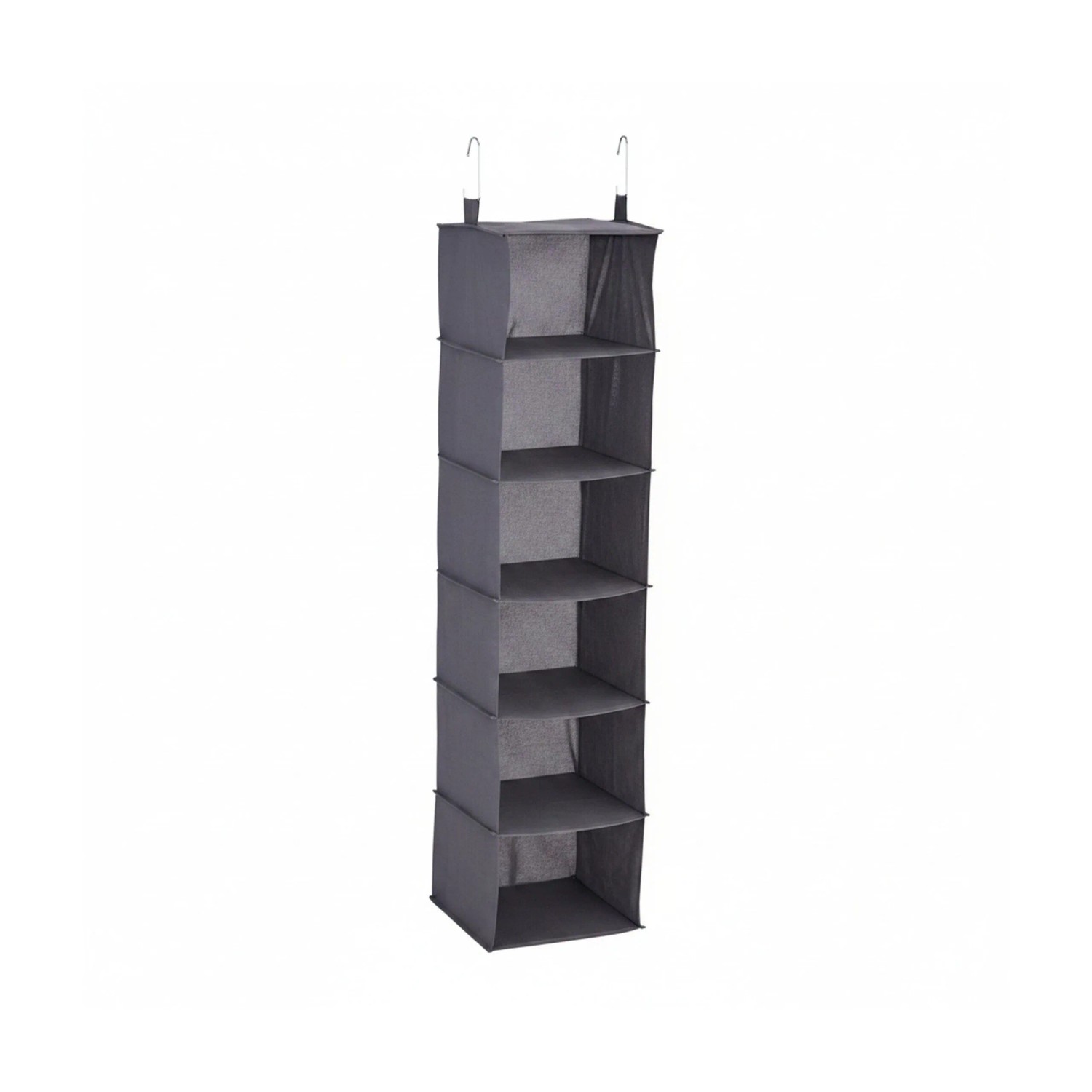 Relaxdays Hängeregal Vlies Grau Faltbar 6 Fächer 139 cm x 30 cm x 30 cm 0,9 kg