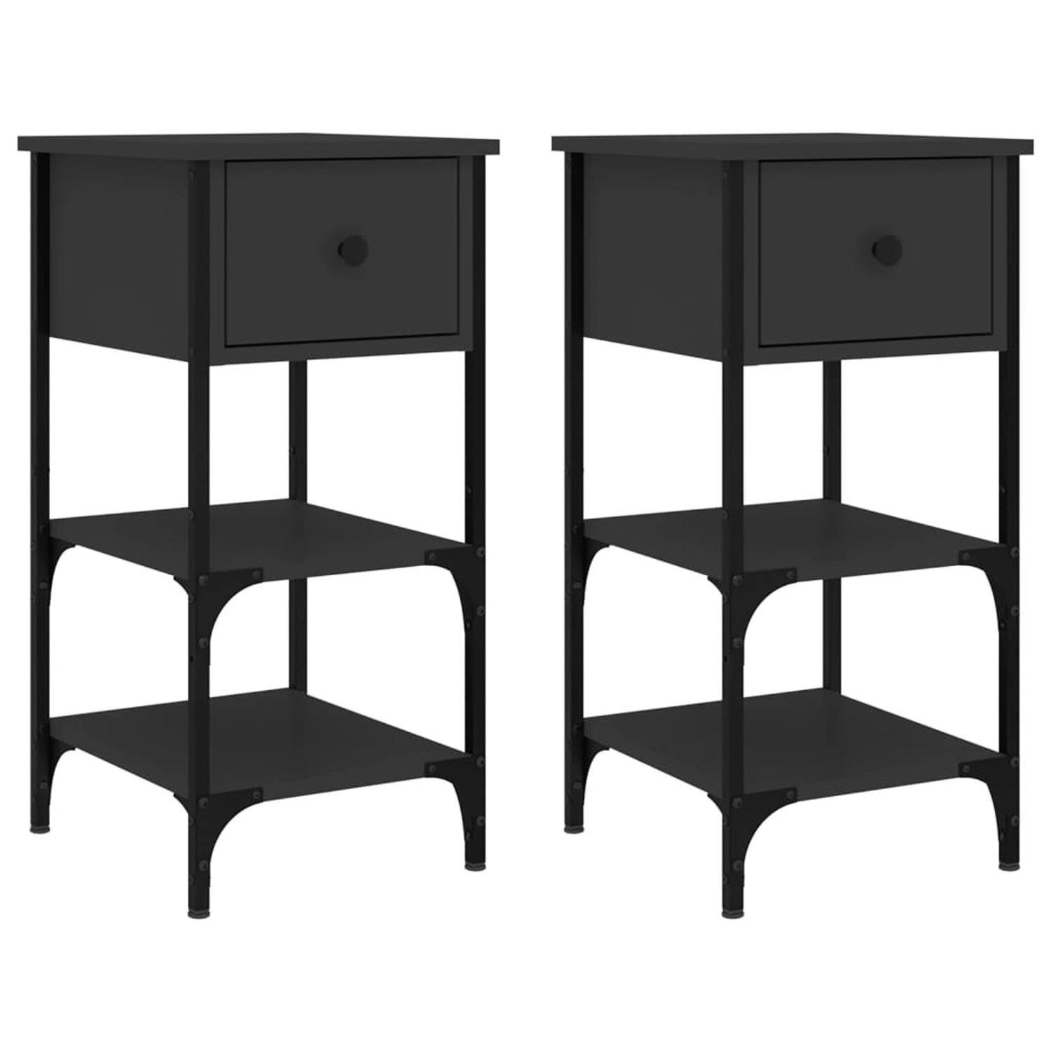 vidaXL Nachttische 2 Stk Schwarz 34x36x70 cm Holzwerkstoff günstig online kaufen