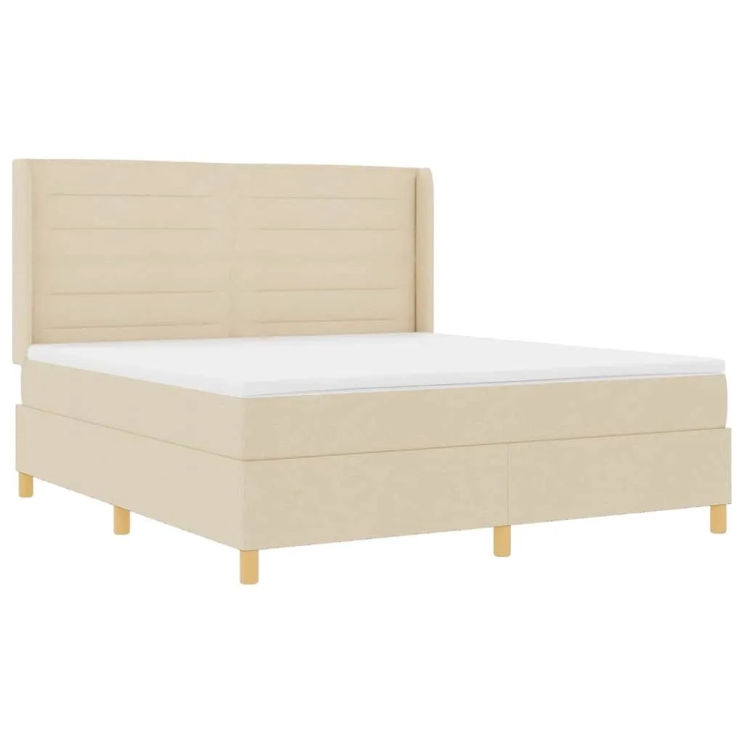 vidaXL Boxspringbett mit Matratze Creme 140 x 200 cm Stoff 3343649 günstig online kaufen