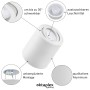 Oktaplex Lile M Aufbaustrahler 3er Set, schwenkbar, LED warmweiß, Aluminium, weiß.
