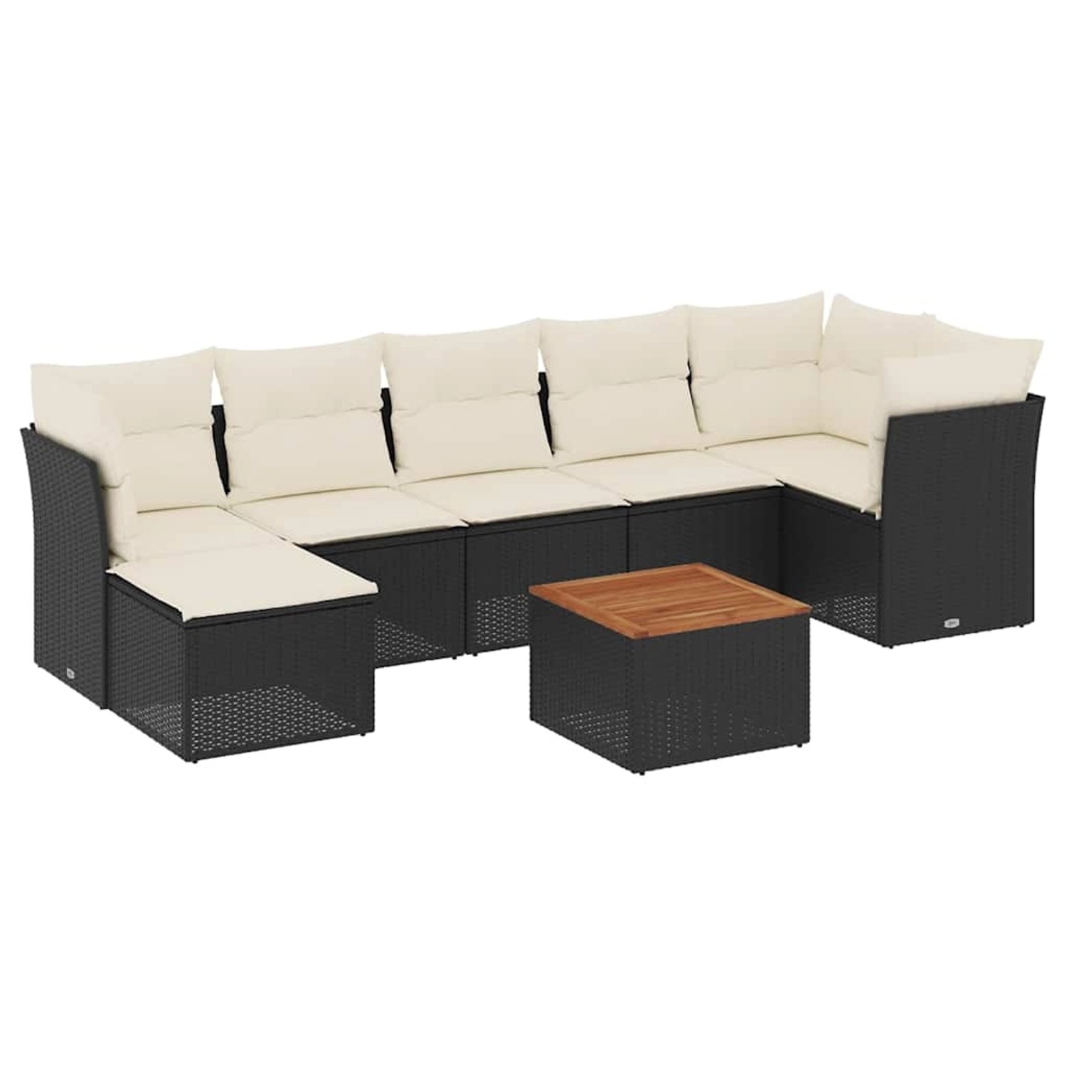 vidaXL 8-Tlg Garten-Sofagarnitur mit Kissen Schwarz Poly Rattan 3256084 günstig online kaufen