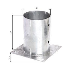 Alberts Aufschraubhülse, feuerverzinkt, 141x147mm, für Pfostenträger & Bodenhülsen.