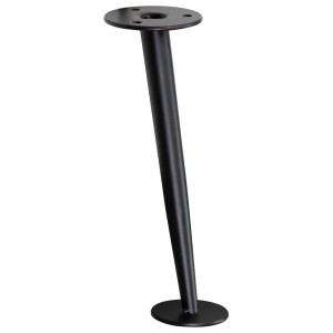 Schräges, mattschwarzes Sofabein im 80er-Jahre-Stil von Wagner, 20 cm hoch.