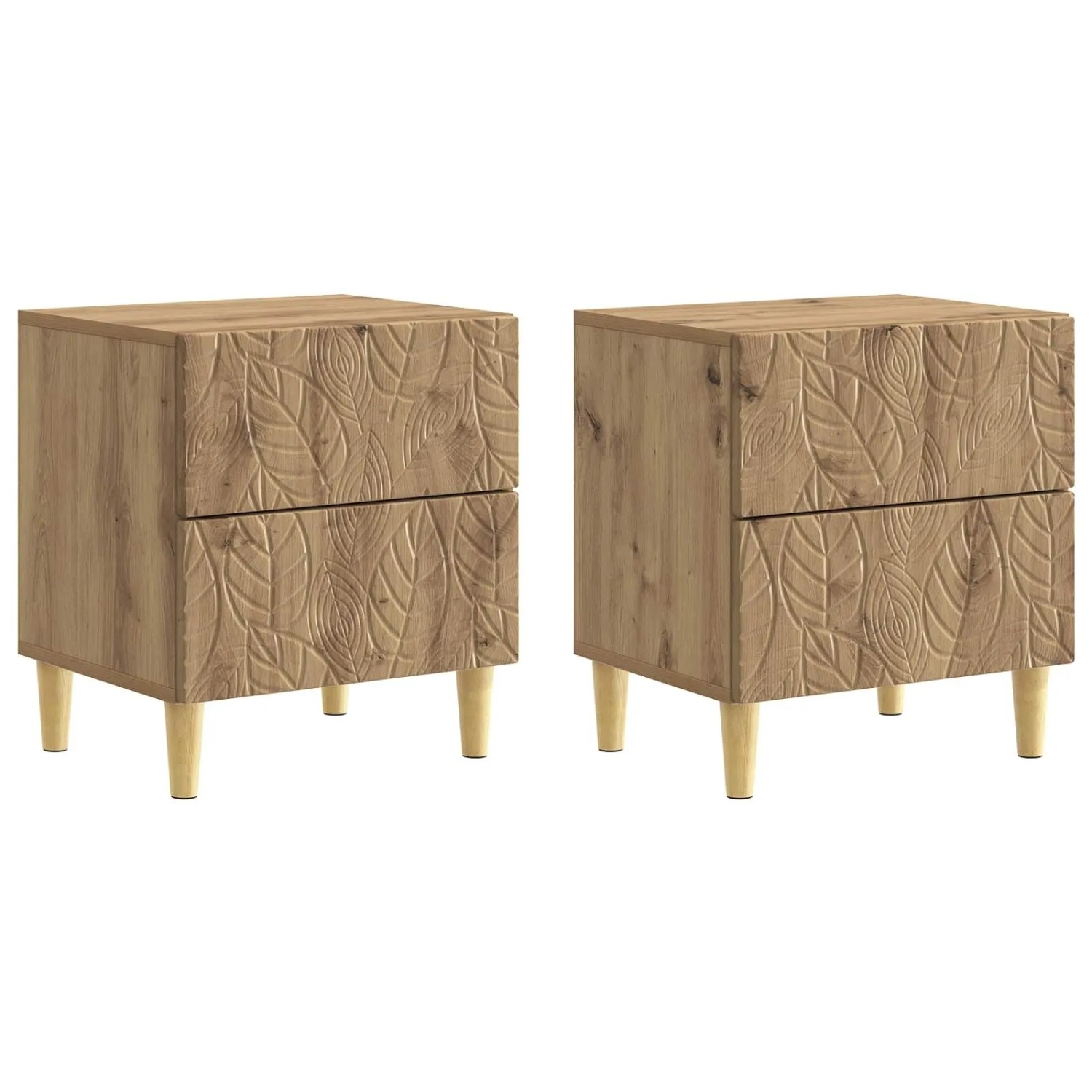 vidaXL Nachttisch 2 Stk Artisan-Eiche 43 x 34,5 x 48 cm Holzwerkstoff 895004