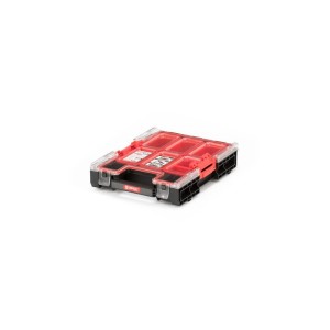 PROREGAL QBRICK Sortimentskasten One M, schwarz, mit 6 Fächern und Deckgriff.