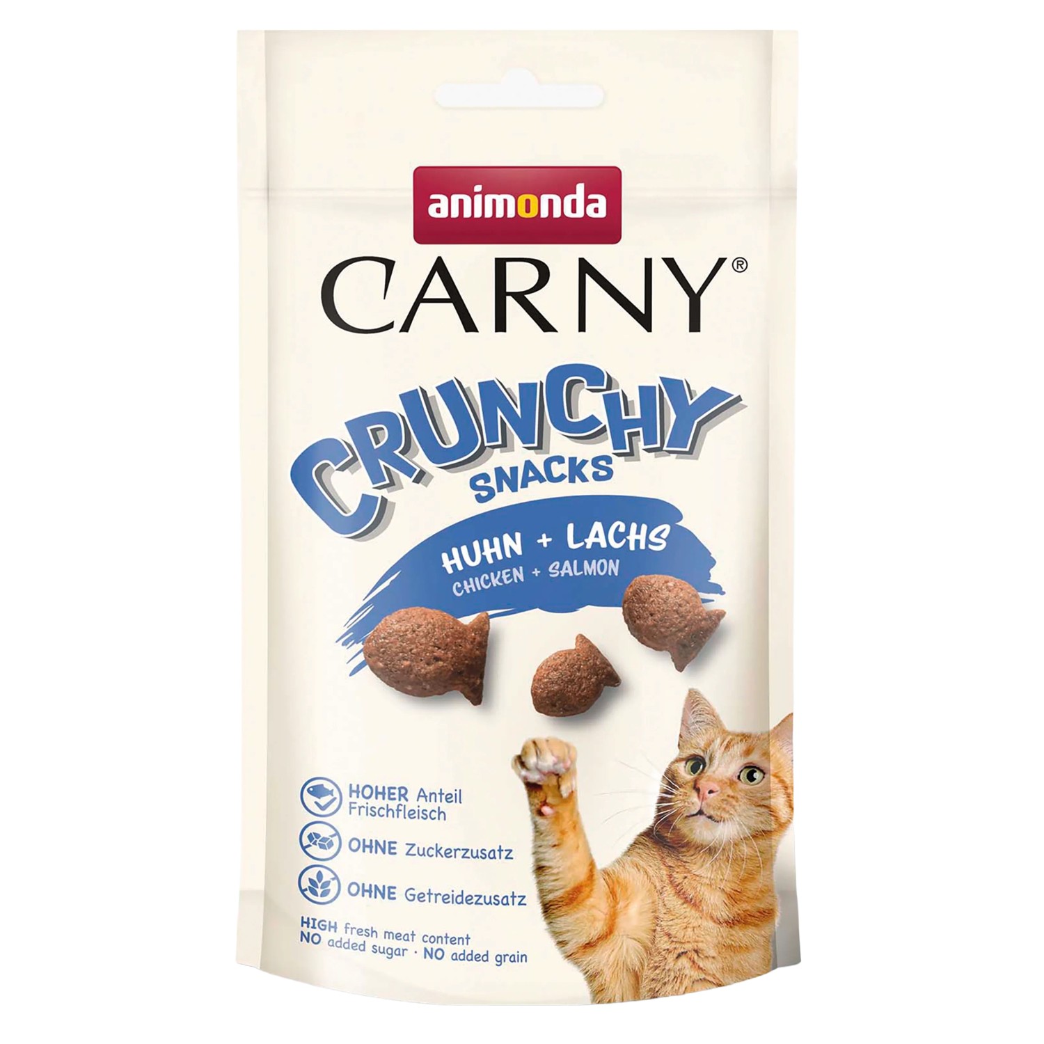 Carny Katzenleckerlies & Katzensnacks Crunchy Huhn & Lachs 50 g