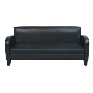 Schwarzes 3-Sitzer Sofa aus Kunstleder von vidaXL. Modernes Ledersofa für Wohnzimmer und mehr.