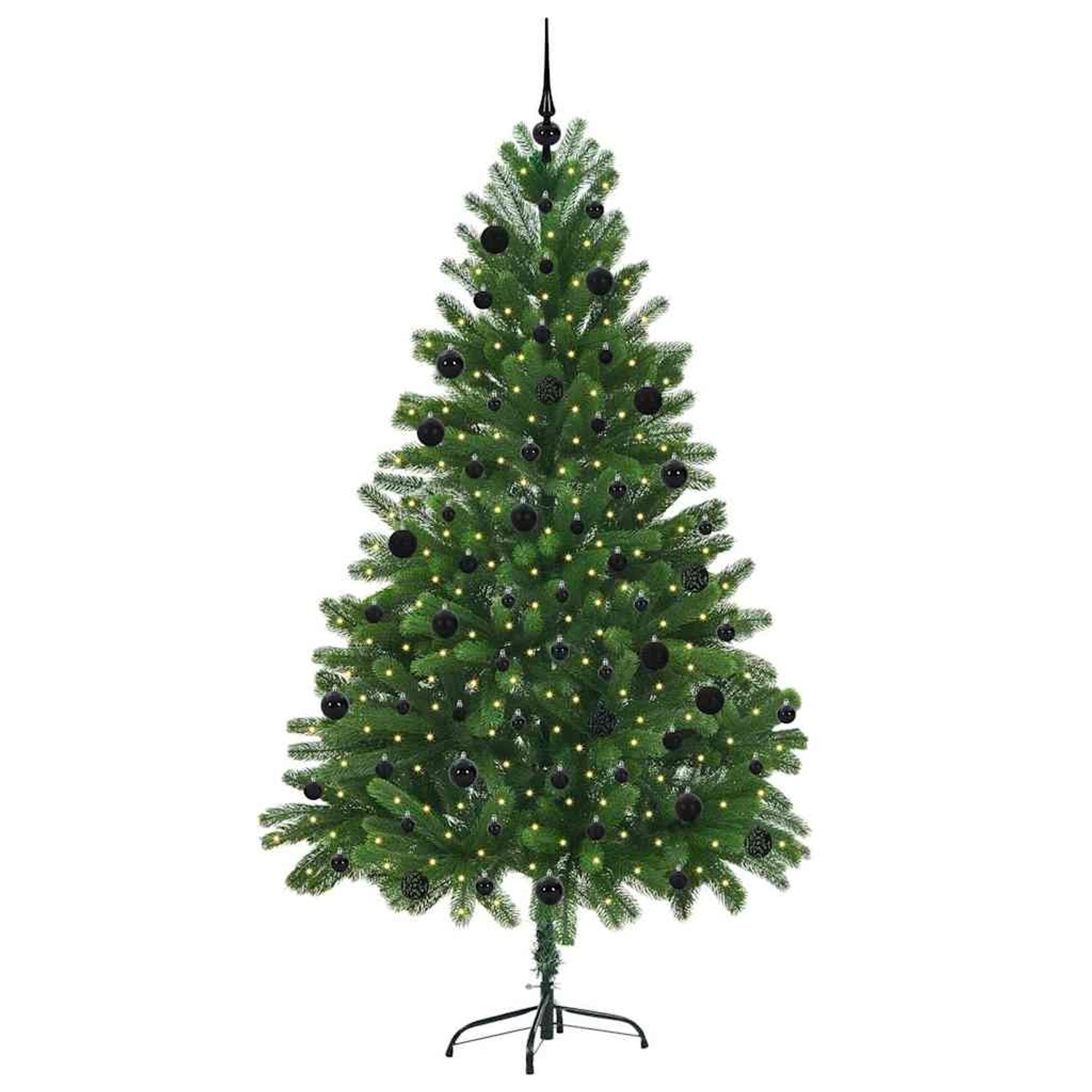 vidaXL Weihnachtsbaum mit 300 LEDs mit Ständer Grün 210 cm PE 3396341