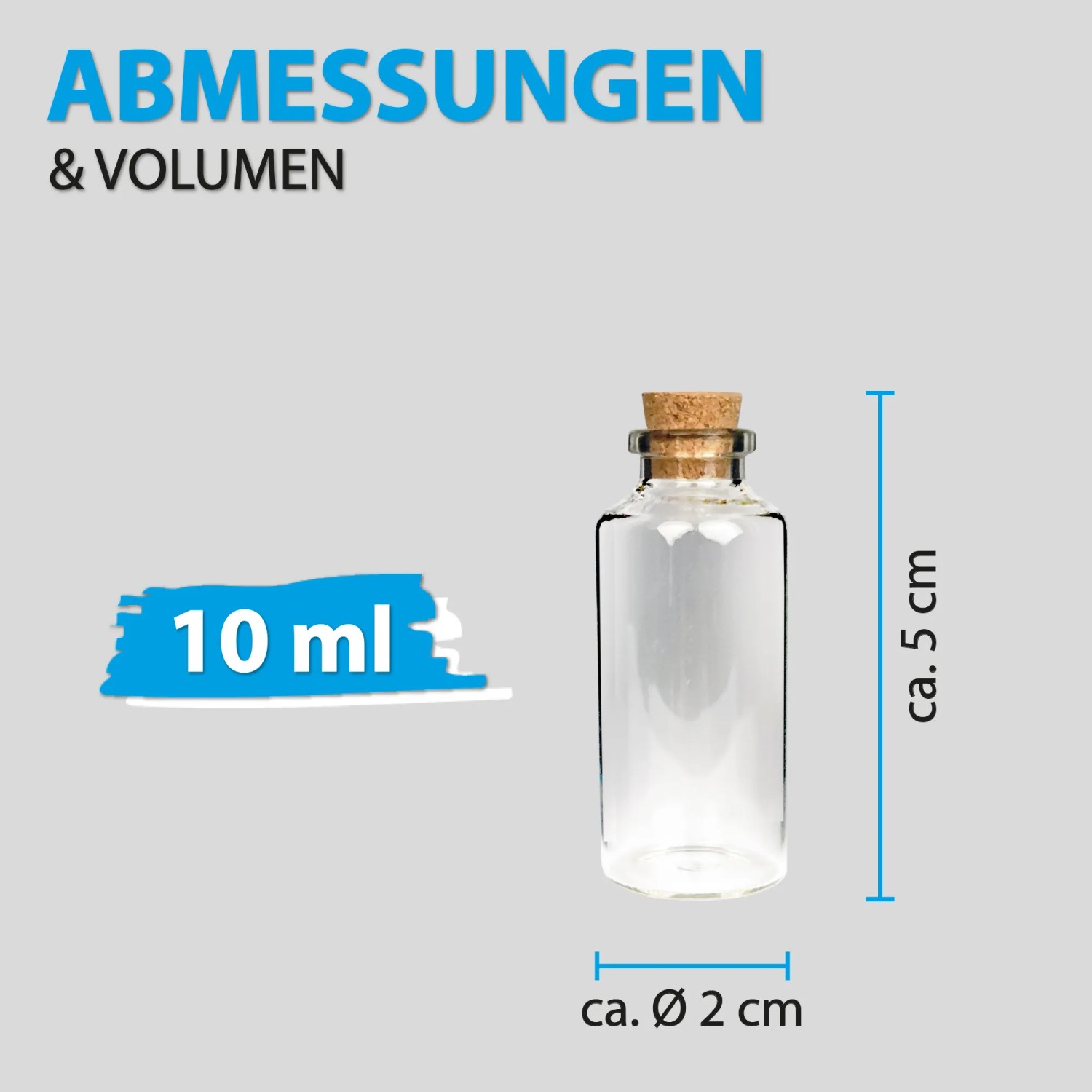 Bestlivings Glasfläschchen mit Korken, 10ml, Geschirr für Öle, Gewürze, Parfüm, Basteln, Deko.