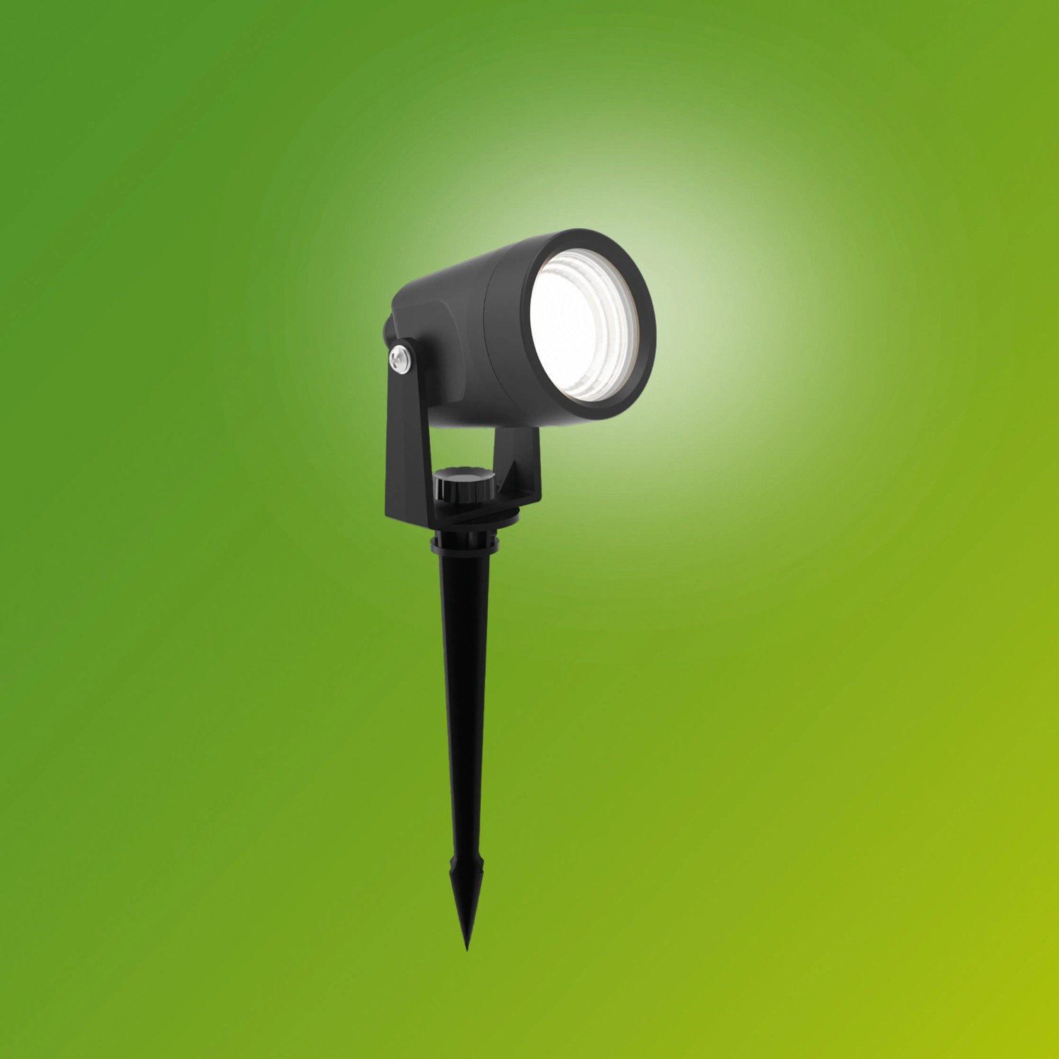 Schwarzer Philips Spot Reuel Niedervolt Gartenstrahler zur Erweiterung des GardenLink Systems.
