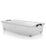 Transparente Unterbett Aufbewahrungsbox mit Rollen und Deckel aus Kunststoff für Kleidung, Spielzeug.
