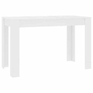 Weißer Esstisch aus Holzwerkstoff, 120x60x76 cm, mit klaren Linien. Ideal für Esszimmer oder Küche.