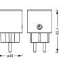 Abbildung der Osram Smart+ WiFi Matter Steckdose mit Maßangaben zu Höhe und Durchmesser.