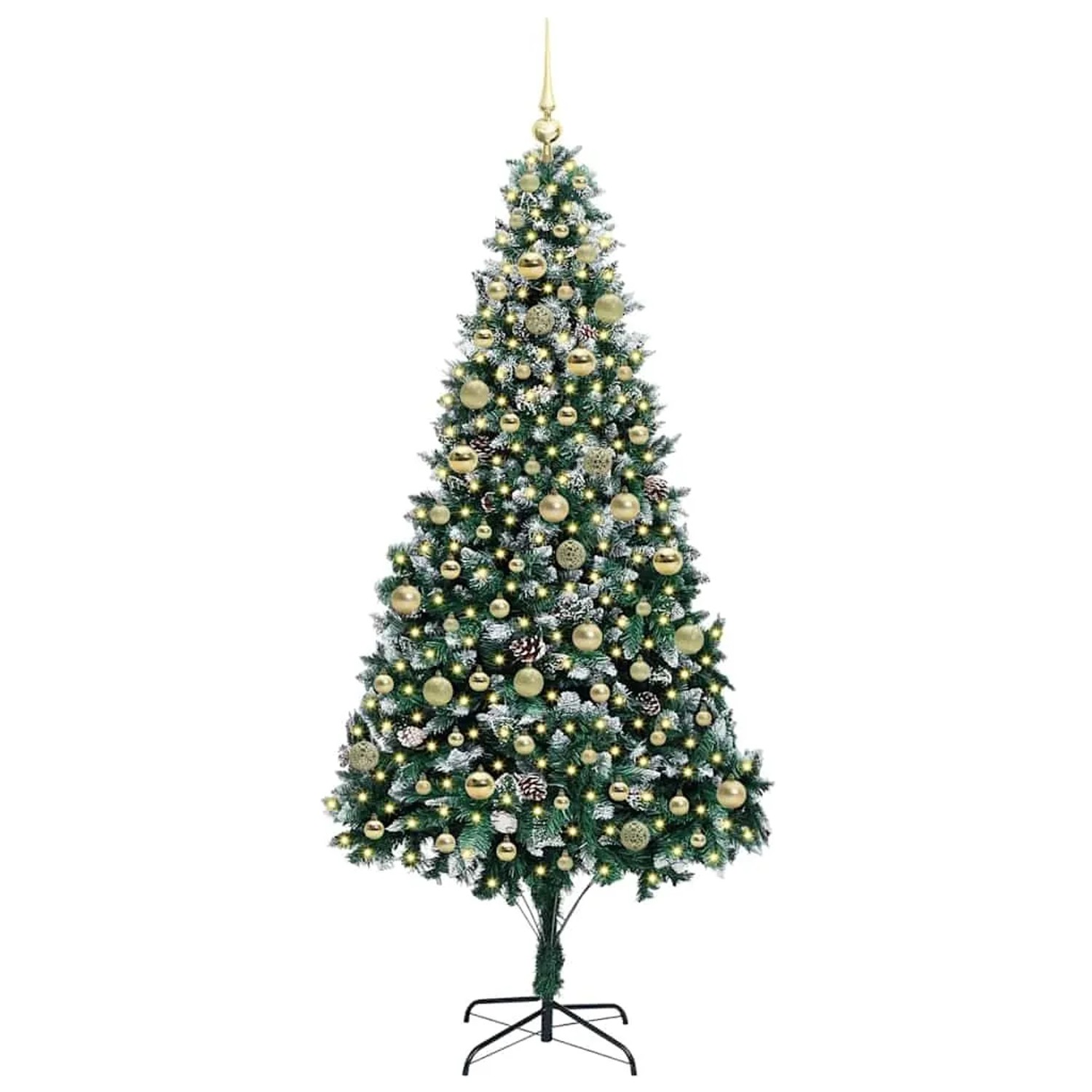 vidaXL Künstlicher Weihnachtsbaum mit 300 LEDs mit Ständer Grün 210 cm 3396277