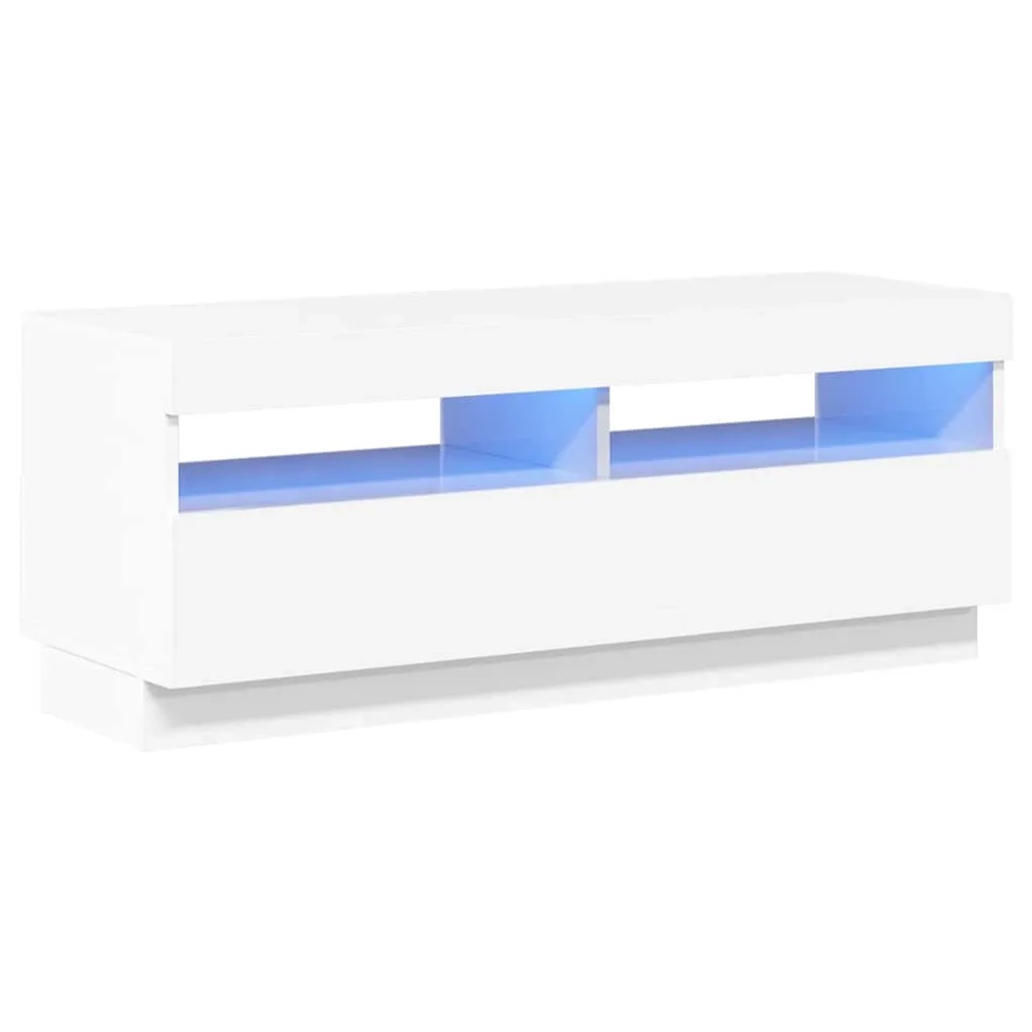 vidaXL TV-Schrank mit LED-Leuchten Hochglanz-Weiß 100x35x40 cm 804460