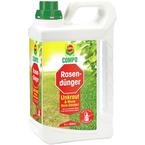 Compo Rasendünger Unkraut & Moos Nein Danke 2,5L Kanister für einen gesunden, grünen Rasen.