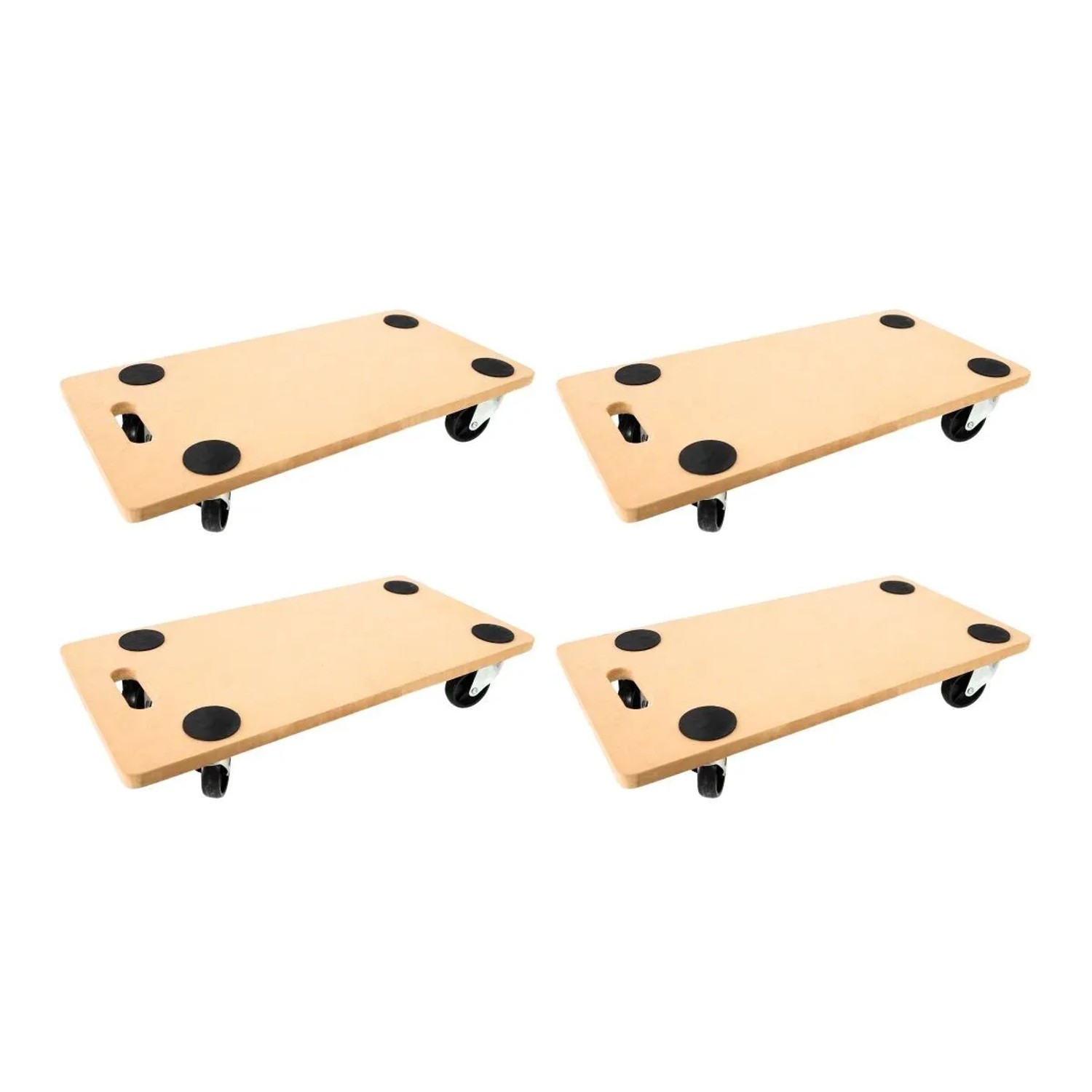 PROREGAL Mega Deal 4x Profi Transportroller HERCULES 30x60cm Traglast 200kg 4 Gummirollen & Griff MDF Holzplatte Rollbrett Möbelroller