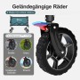 Detailaufnahme: Räder des grünen Sekey XXL Bollerwagen, geeignet für jedes Gelände.