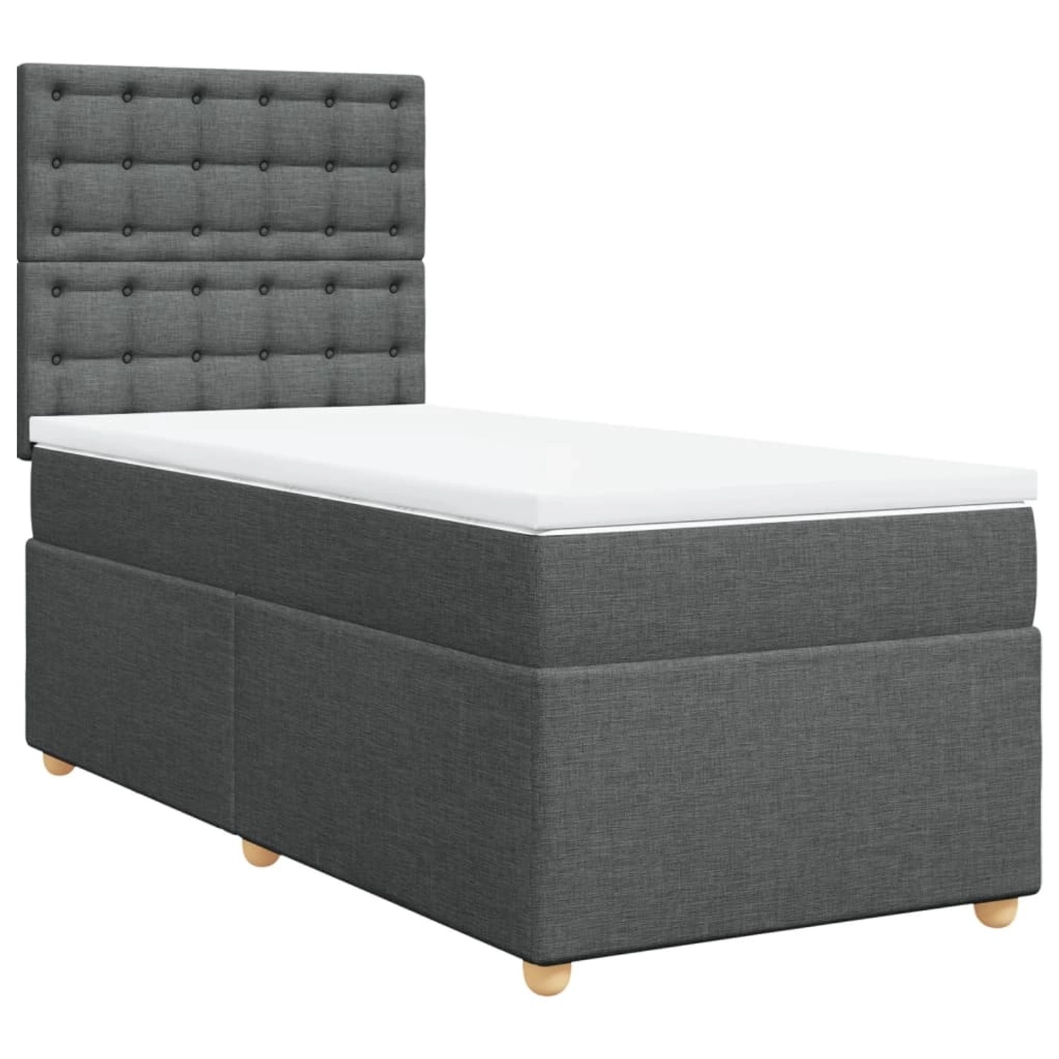 vidaXL Boxspringbett mit Matratze Dunkelgrau 90x200 cm Stoff2101714 günstig online kaufen