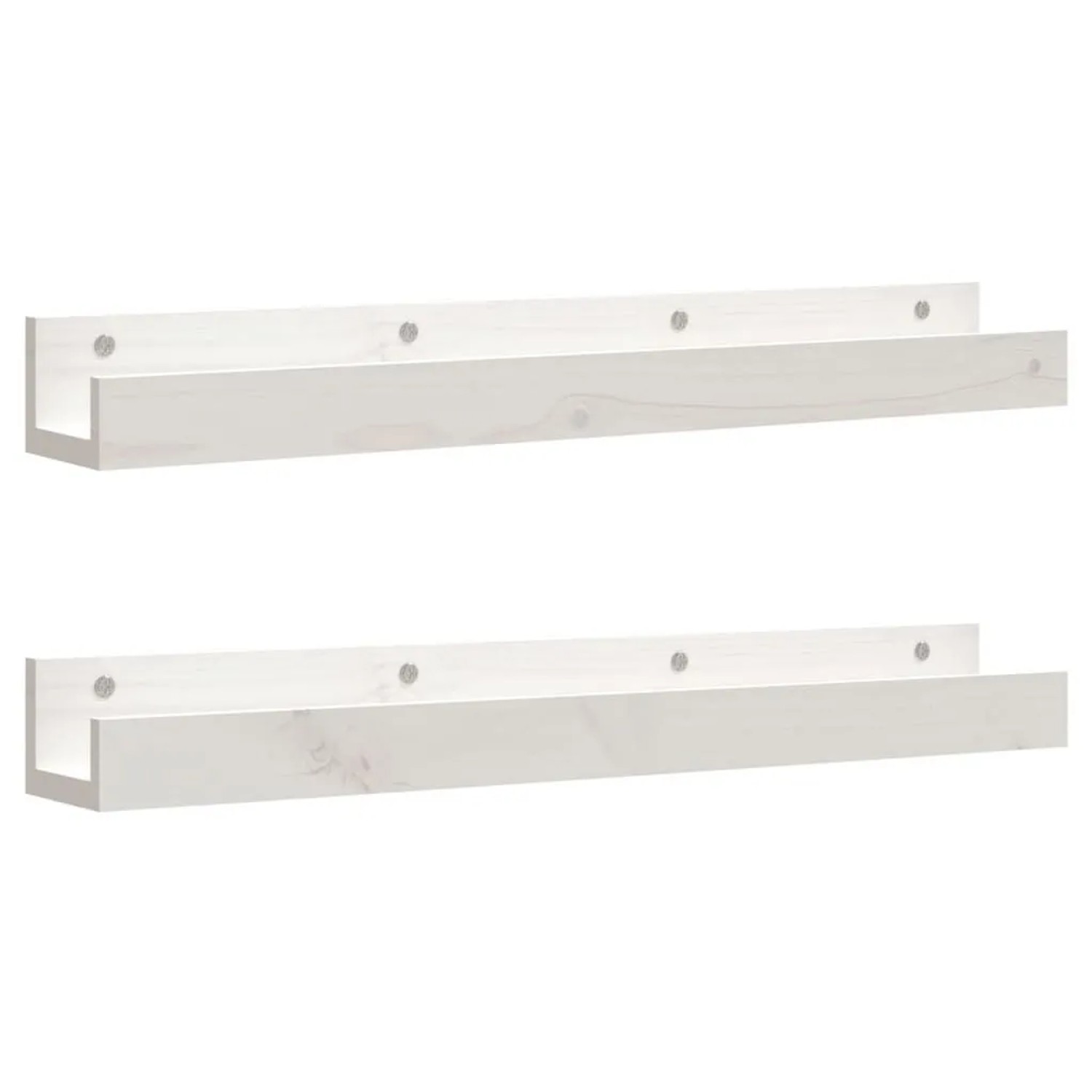 vidaXL Wandregale 2 Stk Weiß 80x12x9 cm Massivholz Kiefer 823590