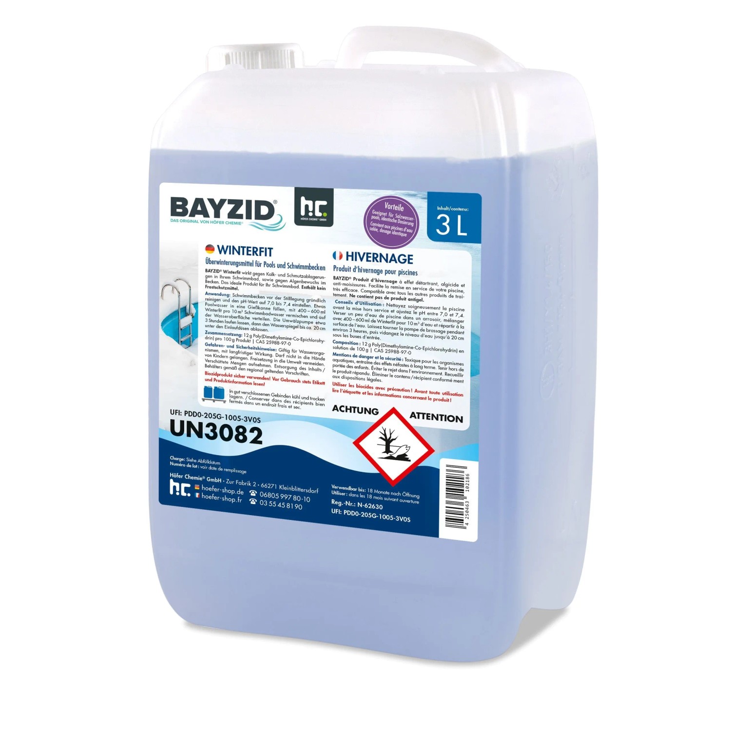 Kanister Bayzid Winterfit Überwinterungsmittel, 3 Liter, für die Poolreinigung und Überwinterung.