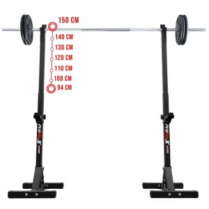K-Sport Kniebeugeständer mit Langhantel und Hantelscheibenaufnahme, verstellbares Squat Rack für Sport & Fitness.
