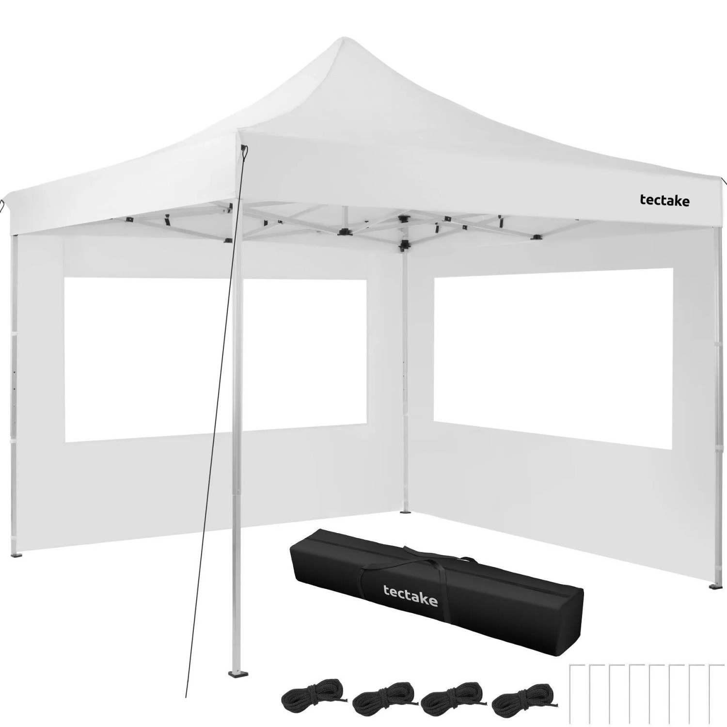Tectake Aluminium Pavillon Olivia 3 x 3 M Wasserdicht  300 x 300 x 280 cm Weiß