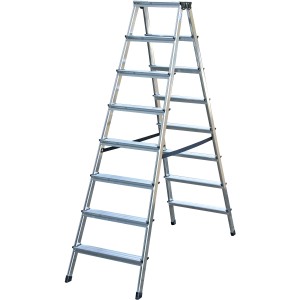 Krause Dopplo Leiter, 2x8 Stufen, Aluminium-Doppelleiter für den flexiblen Einsatz.