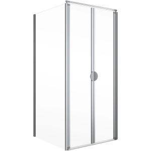 Schulte ExpressPlus Duschkabine Sunny mit Pendeltür, Alu Natur, 180x80x80cm.