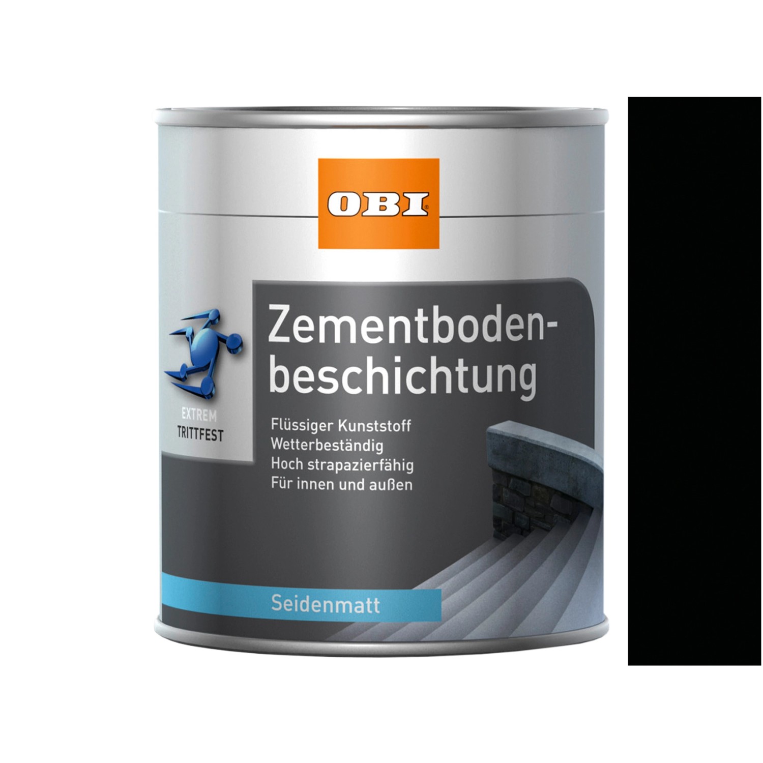 OBI Zementbodenbeschichtung RAL 9005 Tiefschwarz seidenmatt 750 ml