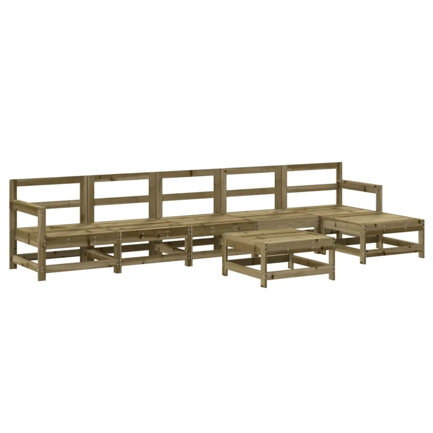vidaXL 7-Tlg Garten-Lounge-Set Kiefernholz Imprägniert 3186437