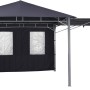 Dunkelblaues Seitenteil-Set (2 Stk.) für Pavillon Lehua/Waya: 1x geschlossen, 1x mit Fenster.
