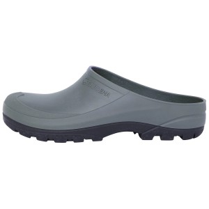 Grauer Gardena Clog Unisex, Größe 36/37, ideal für die Gartenarbeit. Gartenschuh mit offener Ferse und Profilsohle.